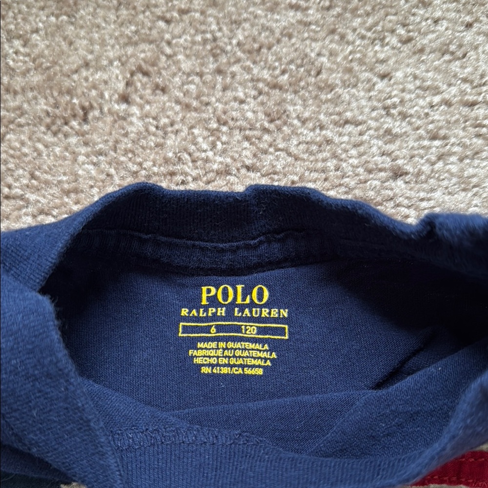 Ralph Lauren Navy Blue Kids Shirt with American Flag Design - Picture 3 of 5